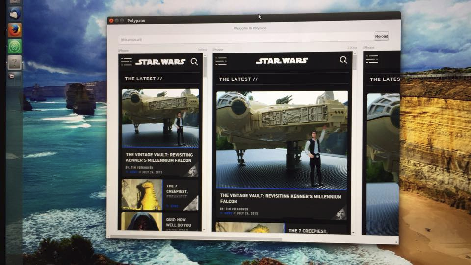 Screenshot van het eerste prototype